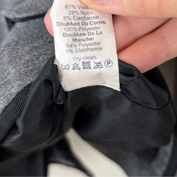 J. Crew Factory Tipped Knit Stretch Two Button Gray Blazer Jacket Womens Size 8 - Picture 5 of 7